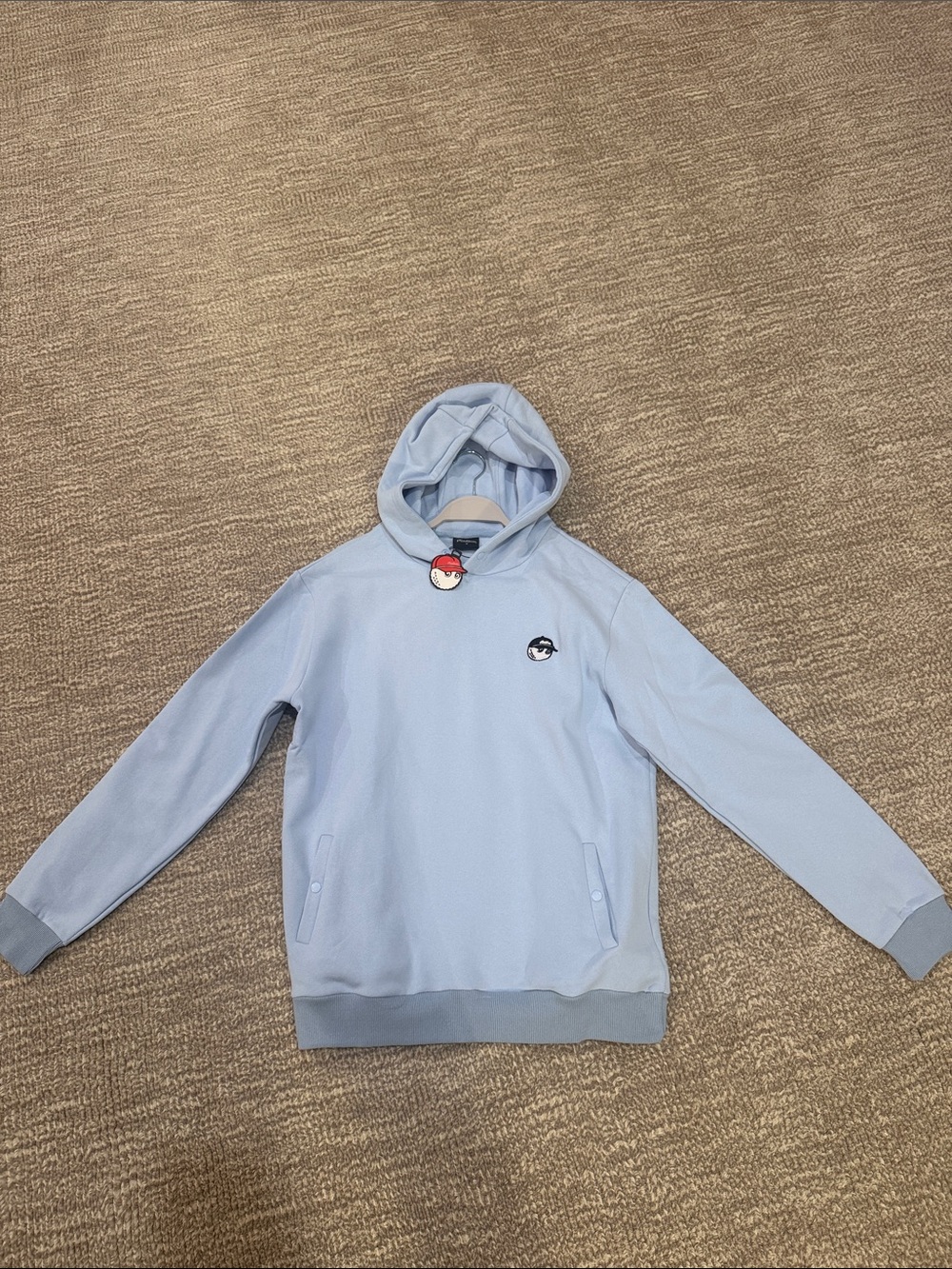 Light Blue Women's Hooded Pullover Sweatshirt